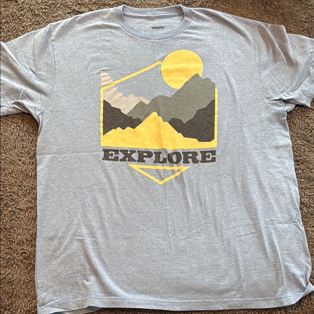 Explore Graphic T-Shirt in Gray and Yellow